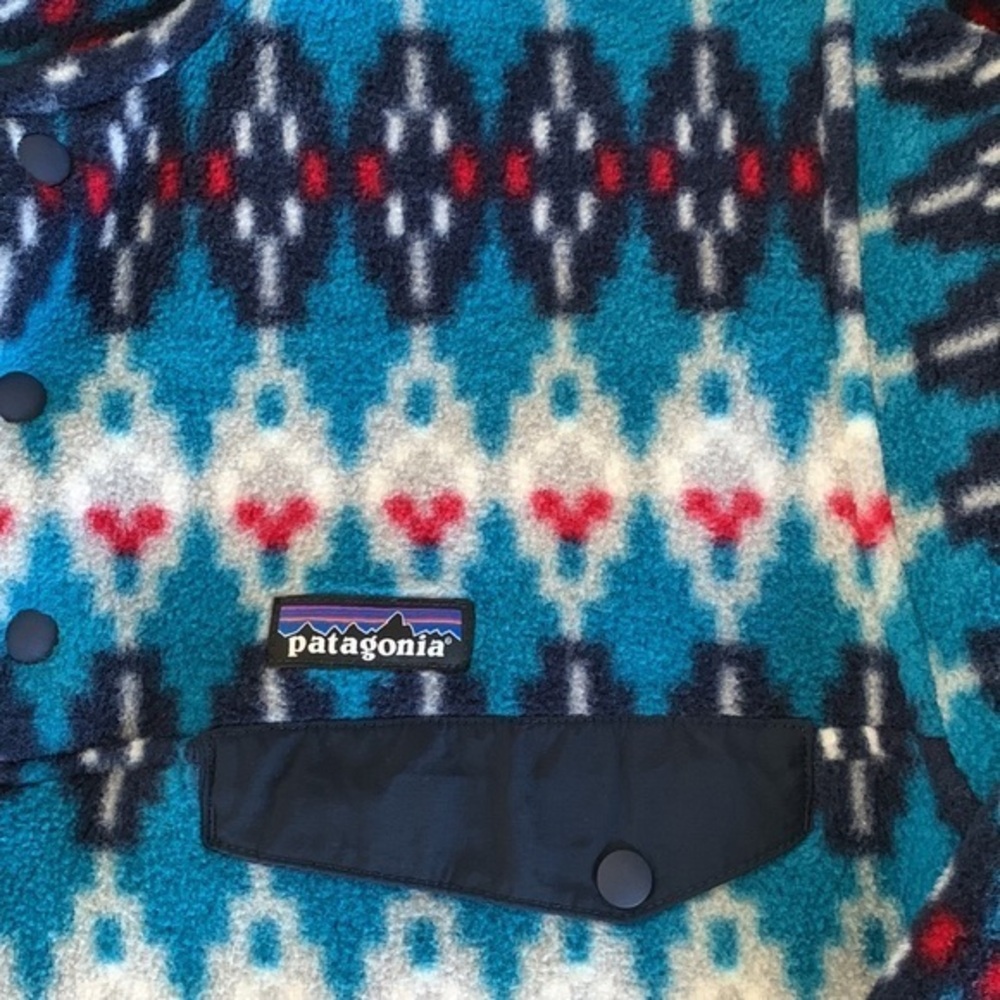Rare Patagonia Synchilla 1/4 Snap-T Fleece Sweater Aztec Blue 25450 Men Size XS - Picture 4 of 12